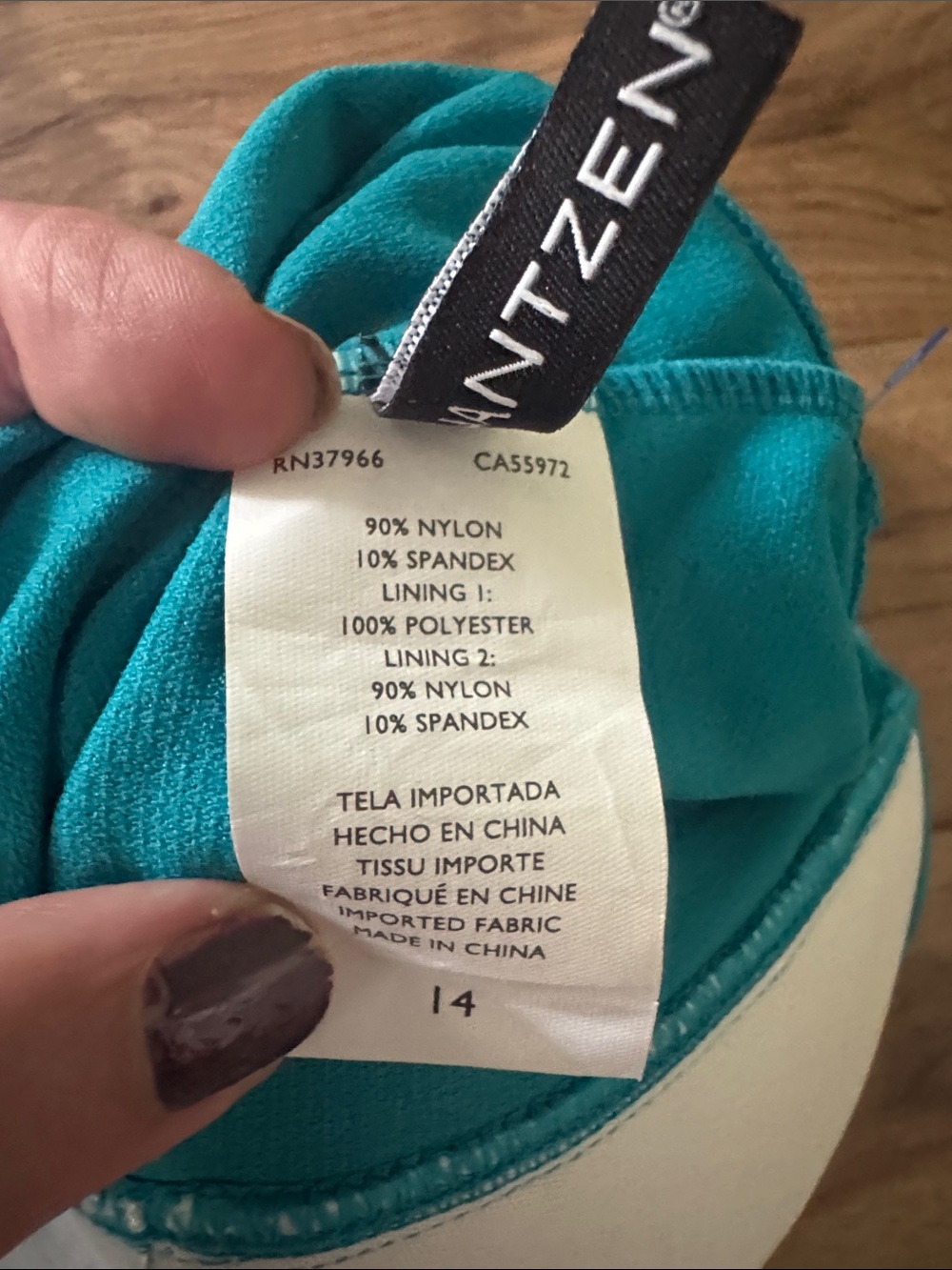 NWT! Jantzen once piece swimwear size 14 - Picture 7 of 7